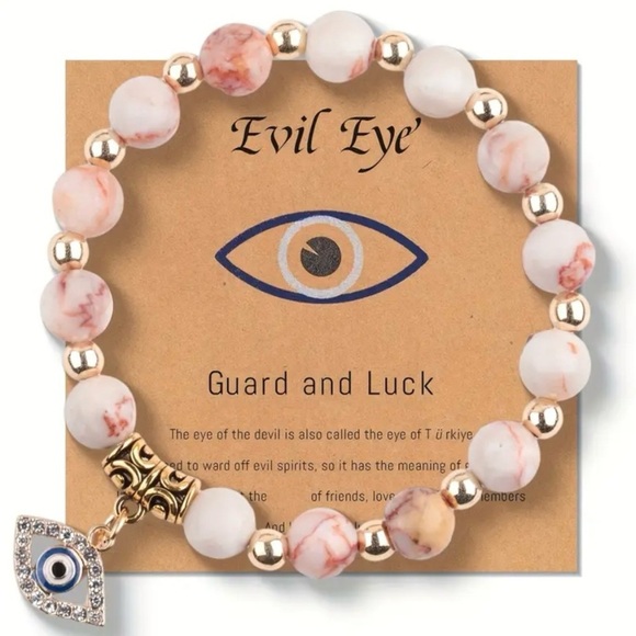 Jewelry - Gold and White Beaded Bracelet